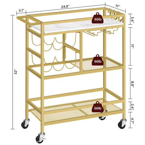 Mahancris bar cart with wine rack and glass holders keeps bottles organized during gatherings.