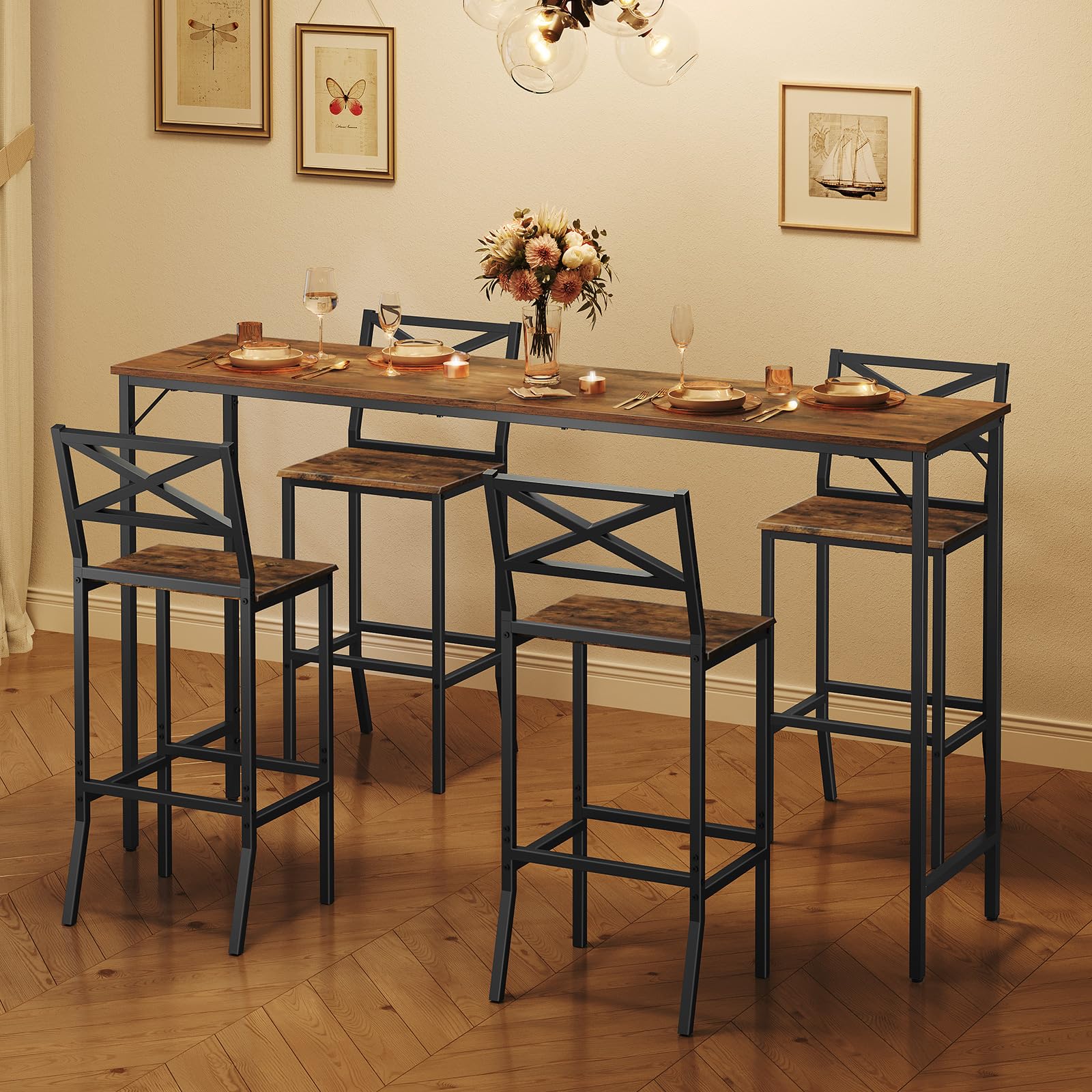 MAHANCRIS bar stools backrest provide supportive seating for dining spaces