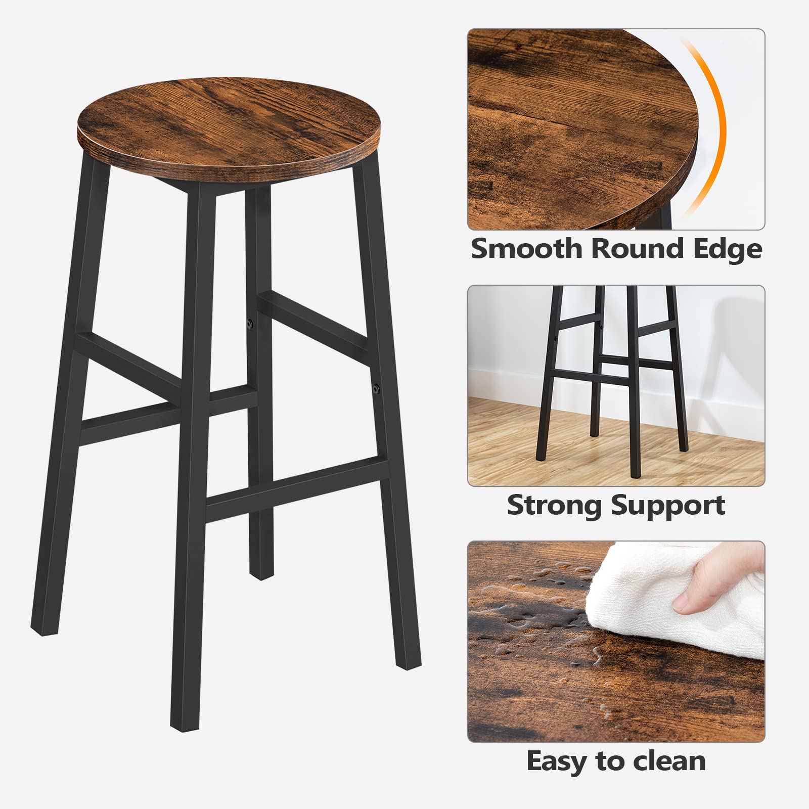 Compact footprint fits under most counters with MAHANCRIS round stools.