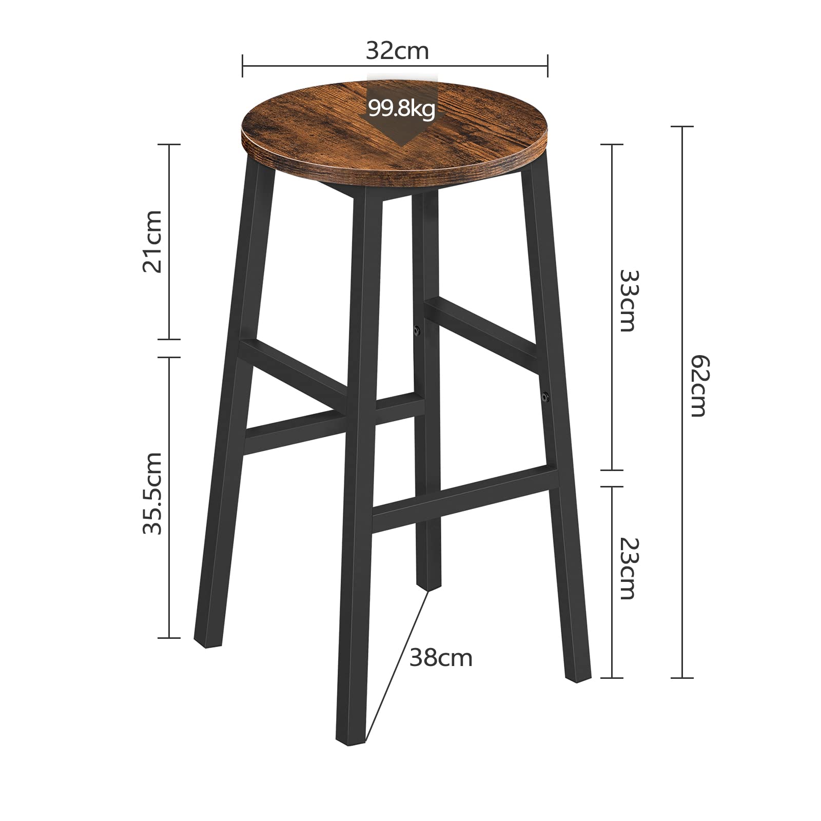 Two-piece MAHANCRIS bar stool set versatile for café or home bar areas.