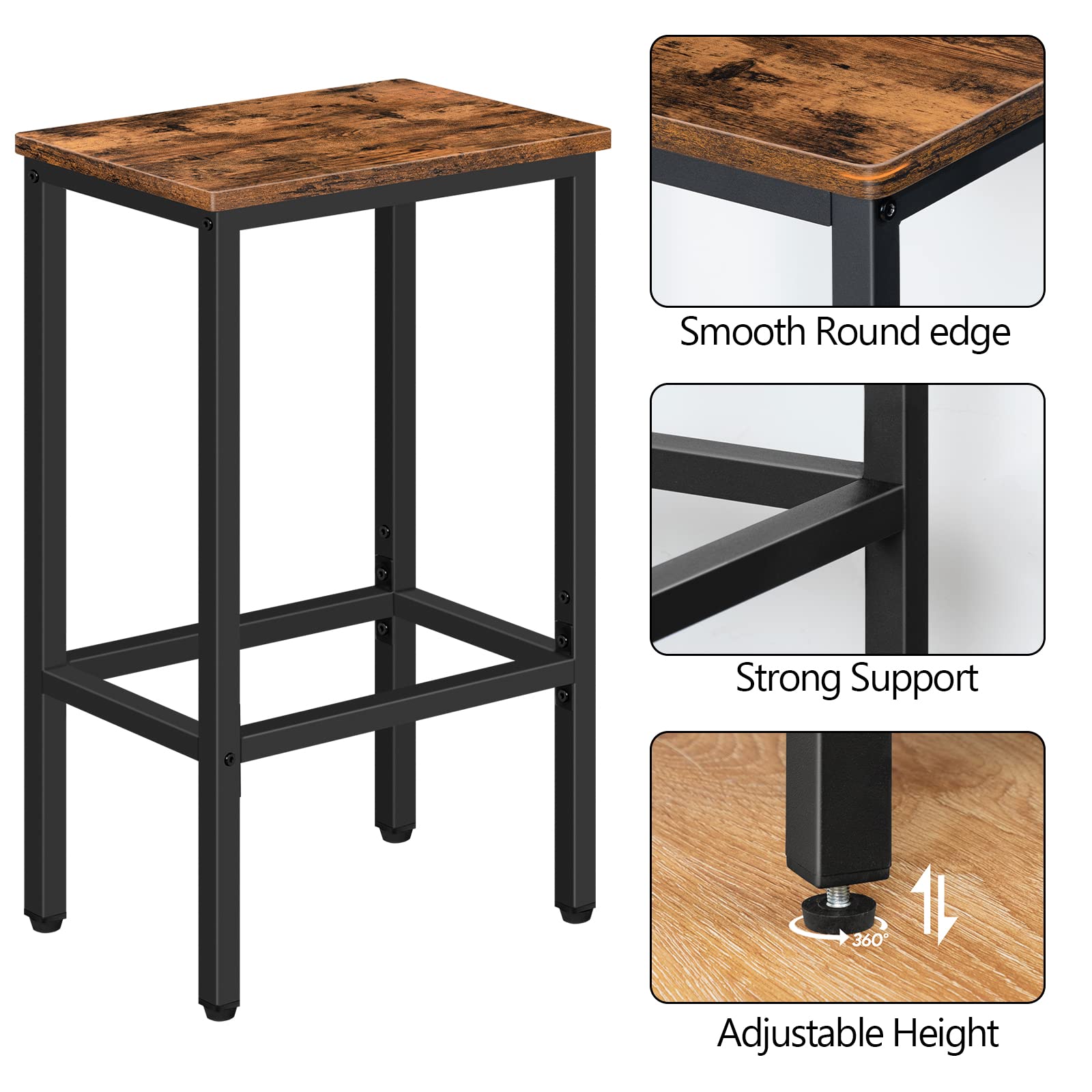 MAHANCRIS bar stools rustic brown finish adding warm, rustic charm.