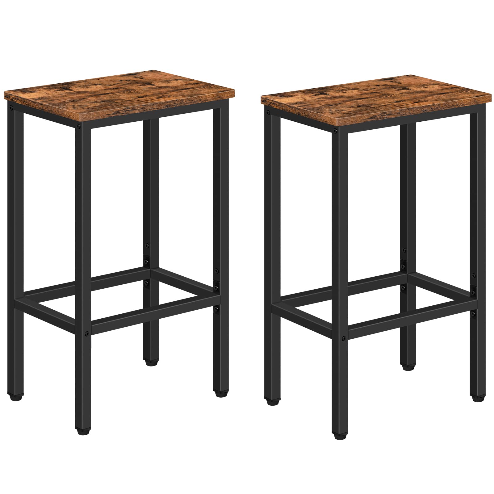 MAHANCRIS bar stools set of 2 with rectangular seat for compact dining spaces.