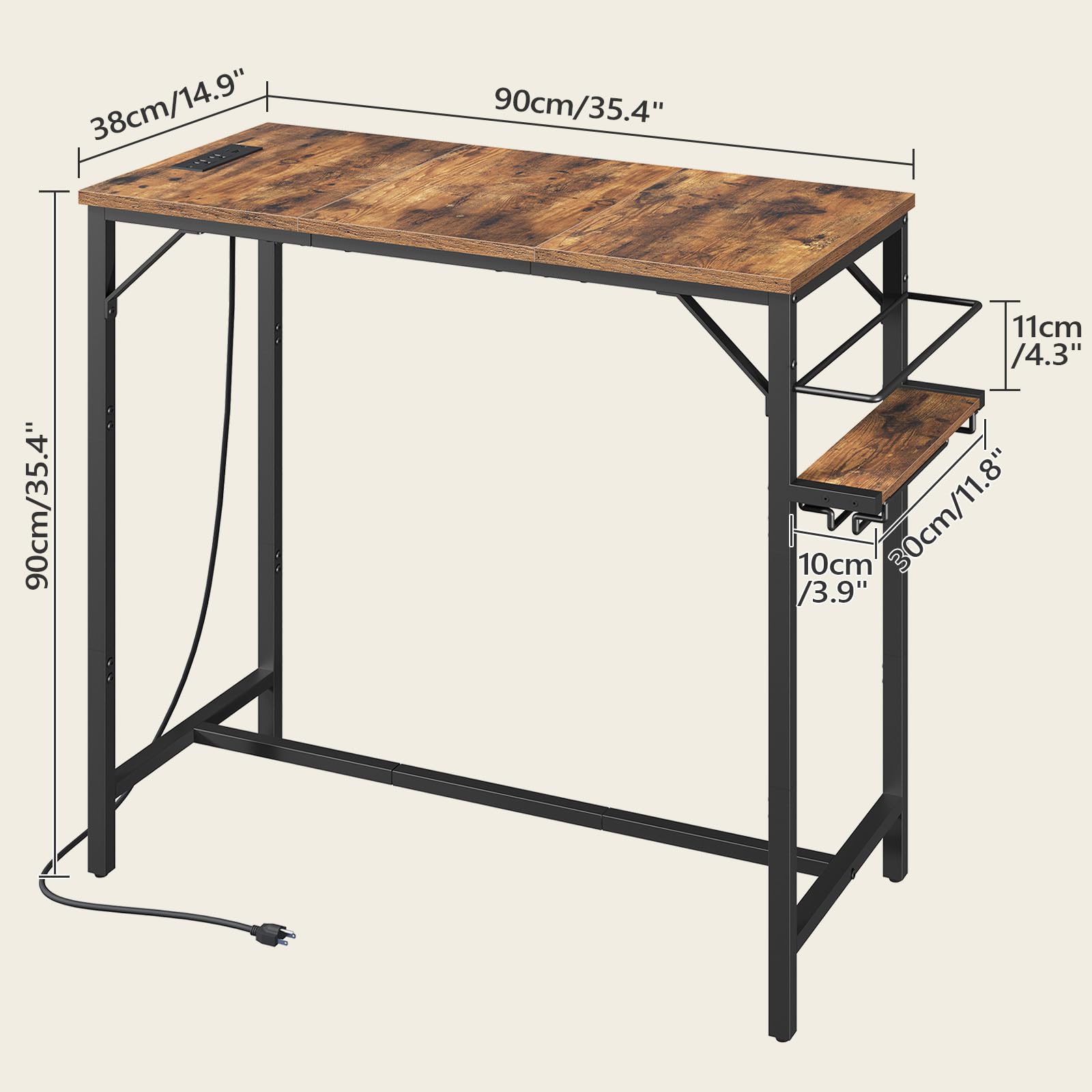 MAHANCRIS Bar Table showing built-in wine rack for organized bottle display
