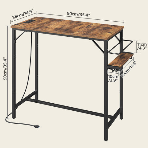 MAHANCRIS Bar Table showing built-in wine rack for organized bottle display