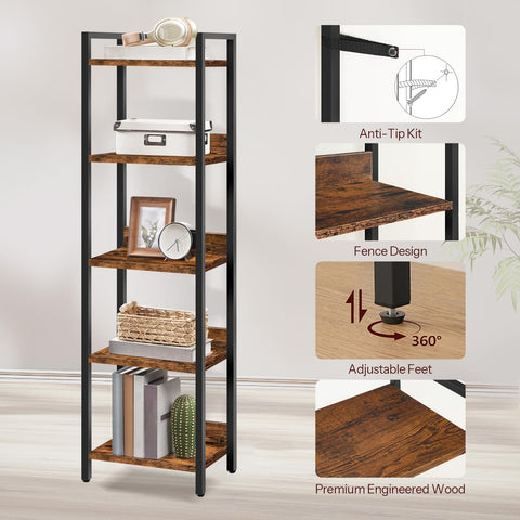 MAHANCRIS bookshelf anti-tip kit enhances safety when anchored to the wall.
