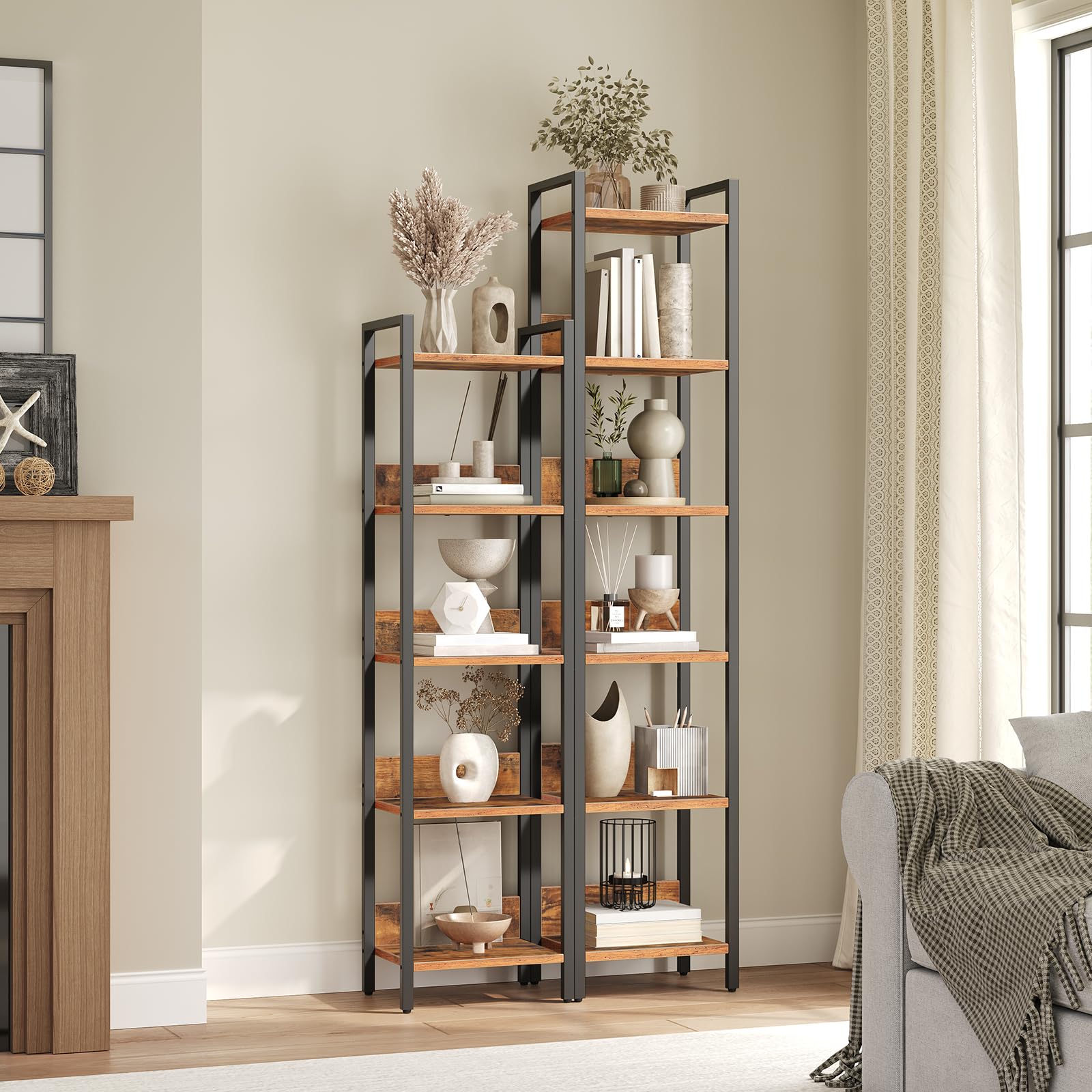 MAHANCRIS bookshelf back panel detail adds decoration and item protection.
