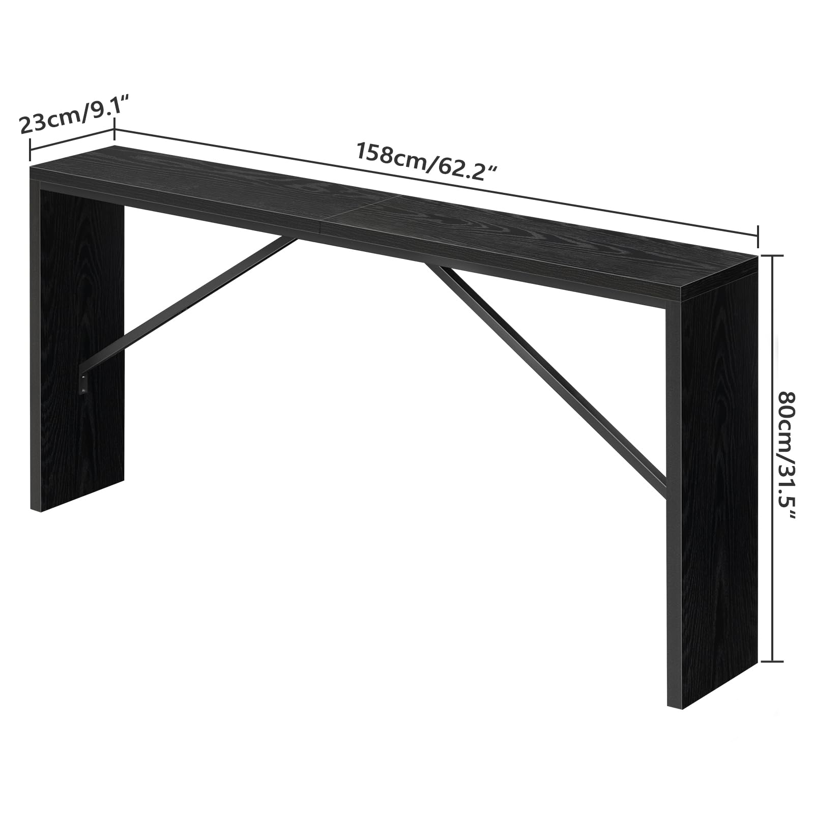 mahancris console table living-room setup shows slim profile and versatile use as plant stand.