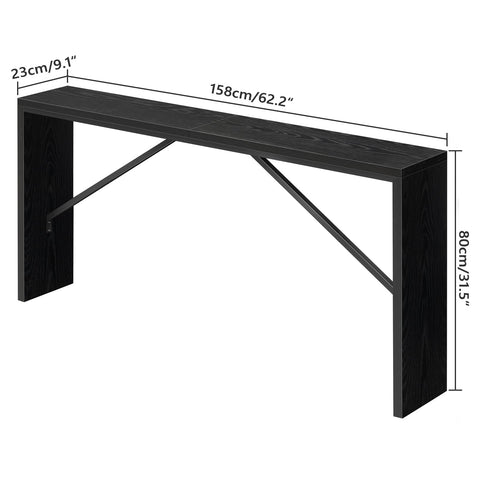 mahancris console table living-room setup shows slim profile and versatile use as plant stand.