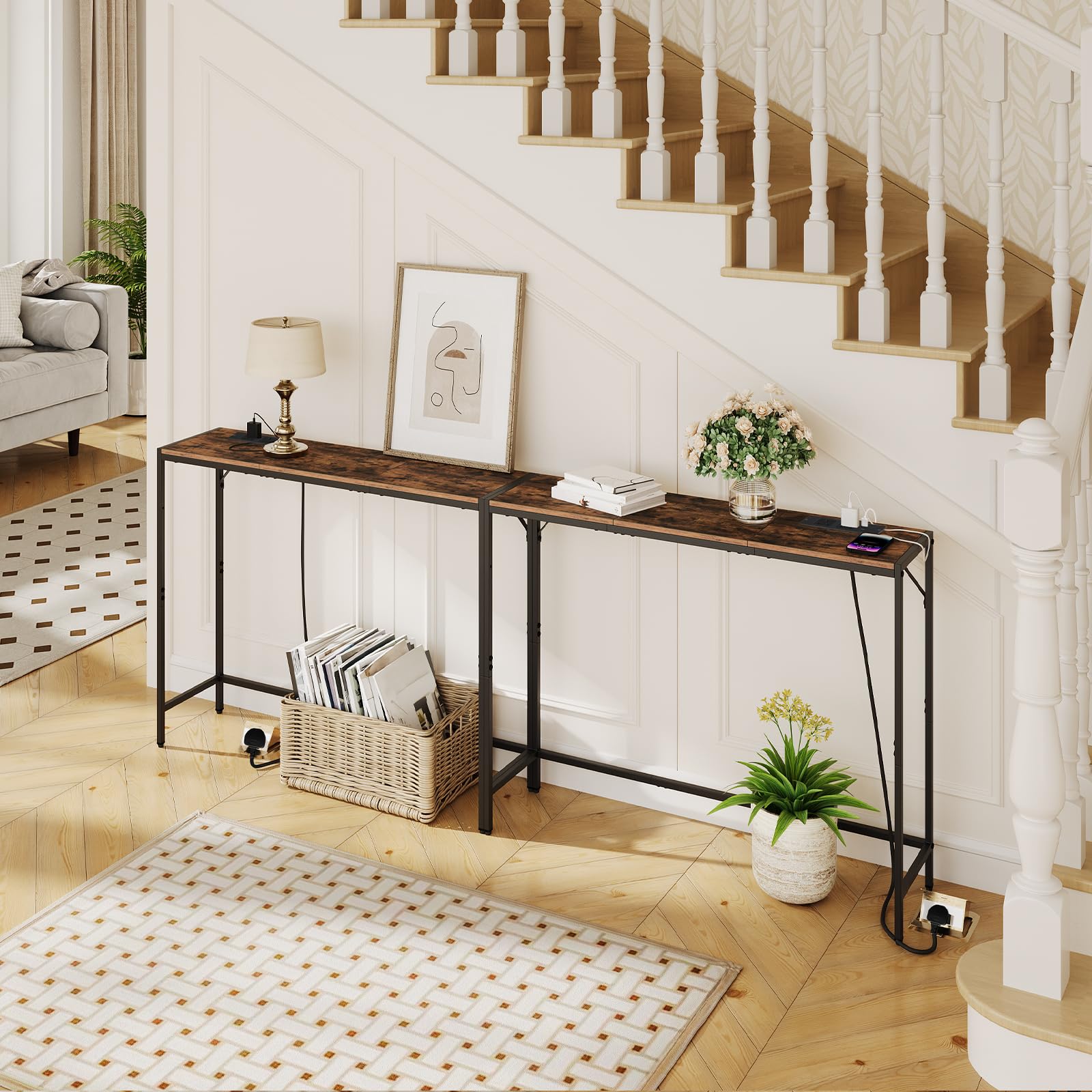 MAHANCRIS console table entryway setup for foyer or hallway