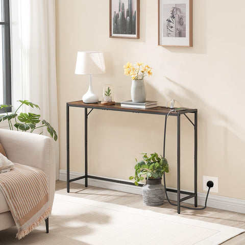 MAHANCRIS console table rustic finish enhances living room ambiance