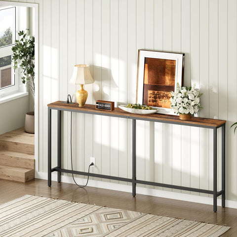 MAHANCRIS entryway console with charging station, keeps devices ready.