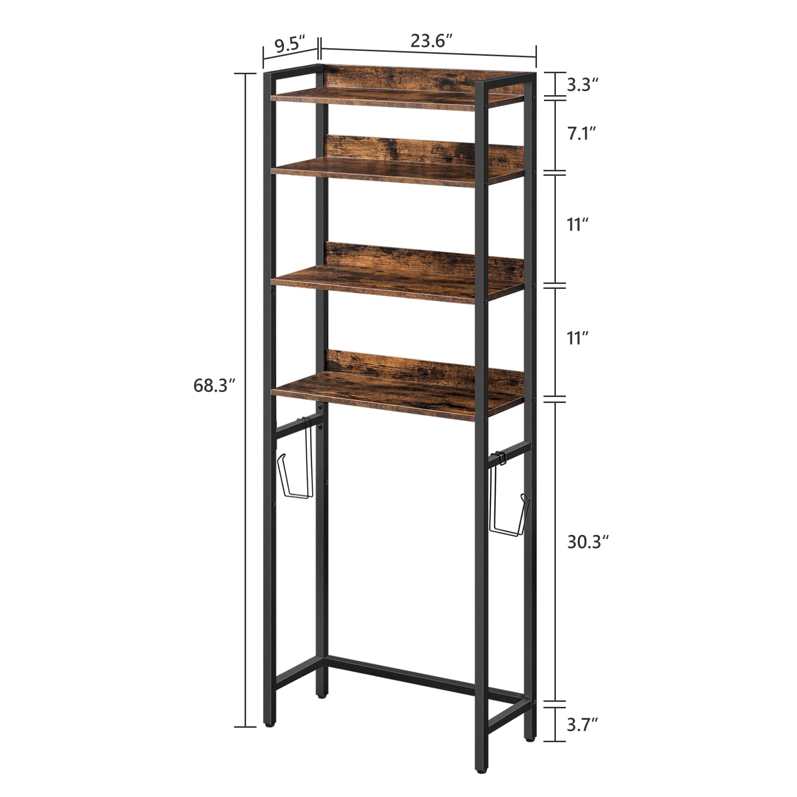 MAHANCRIS iron-frame anti-tip design ensures sturdy bathroom use