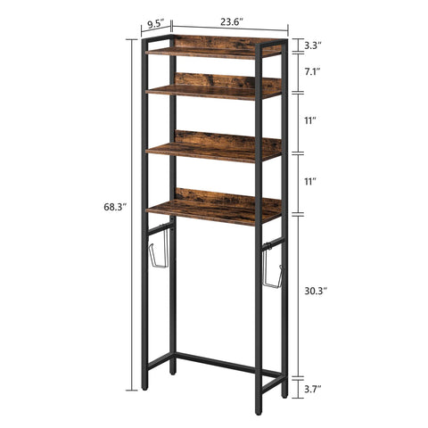 MAHANCRIS iron-frame anti-tip design ensures sturdy bathroom use