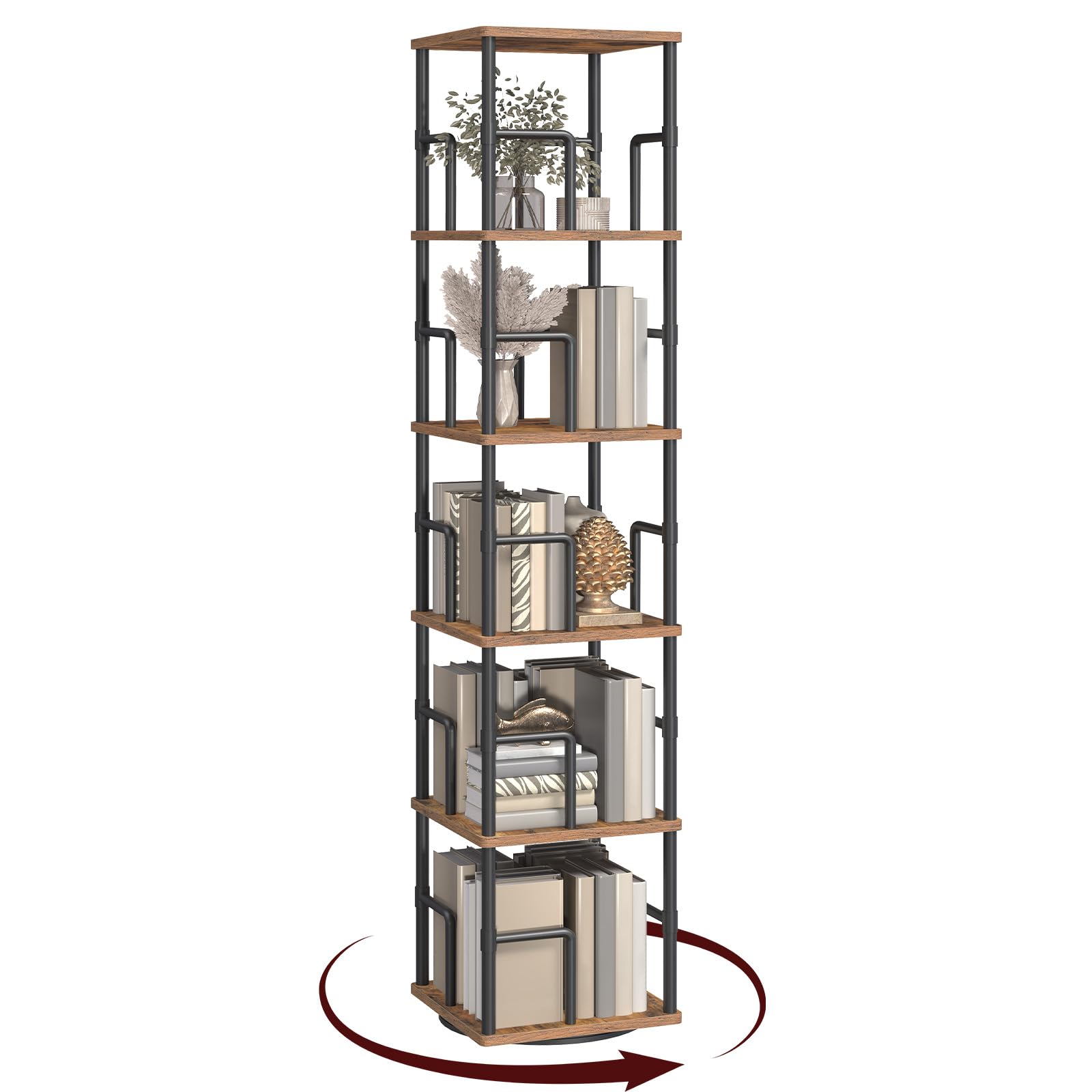 MAHANCRIS rotating bookshelf base enables smooth 360° access to favorites.