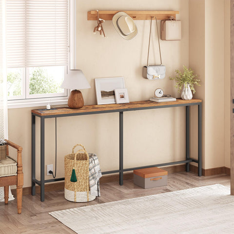 MAHANCRIS 70.9-inch table supports laptops, lamps, and more.