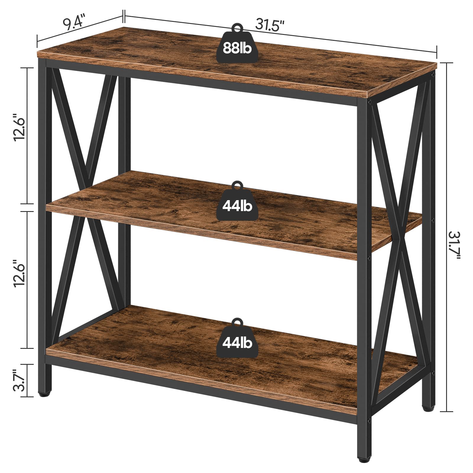 MAHANCRIS three-tier open shelves for organized entryway