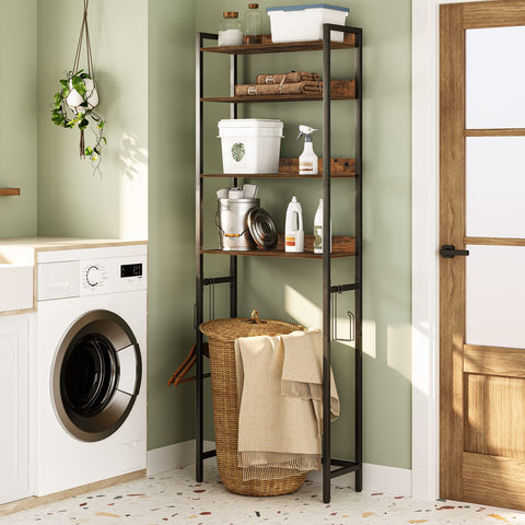 MAHANCRIS vertical storage maximizes small-space bathroom organization