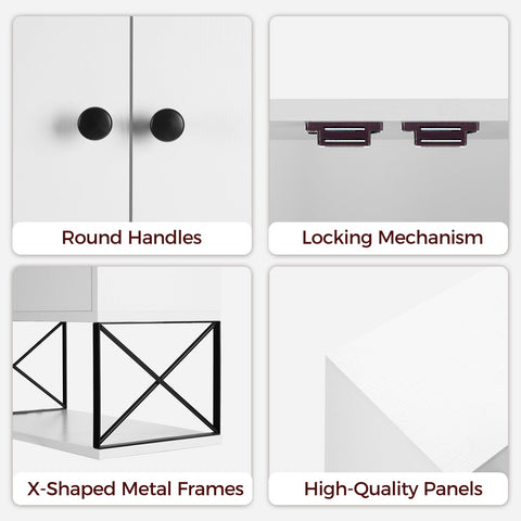 MAHANCRIS white finish cabinet suits bathrooms and laundry spaces.