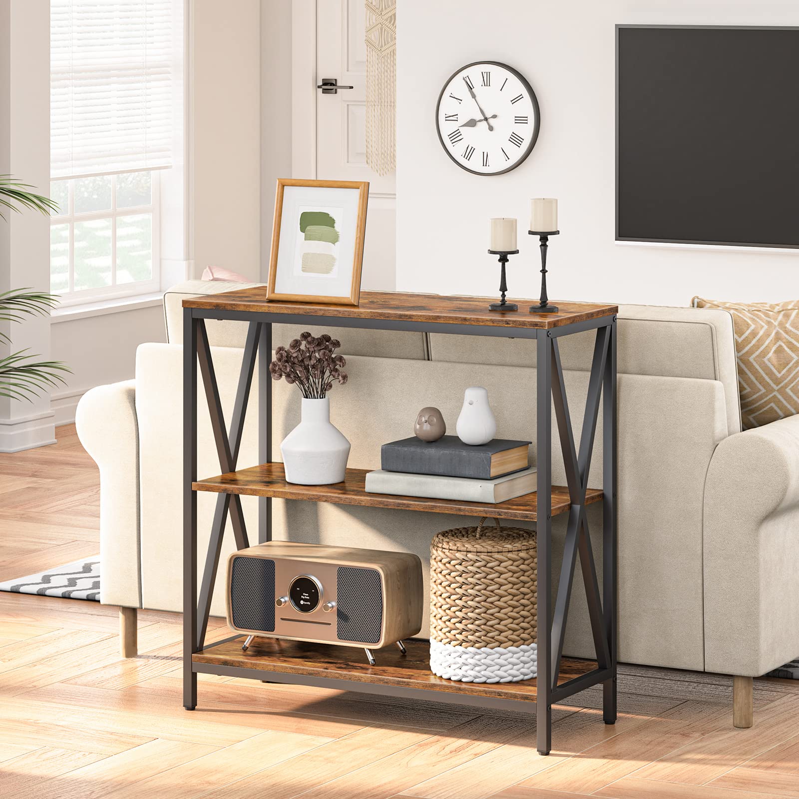 MAHANCRIS wood texture detail and durable metal frame
