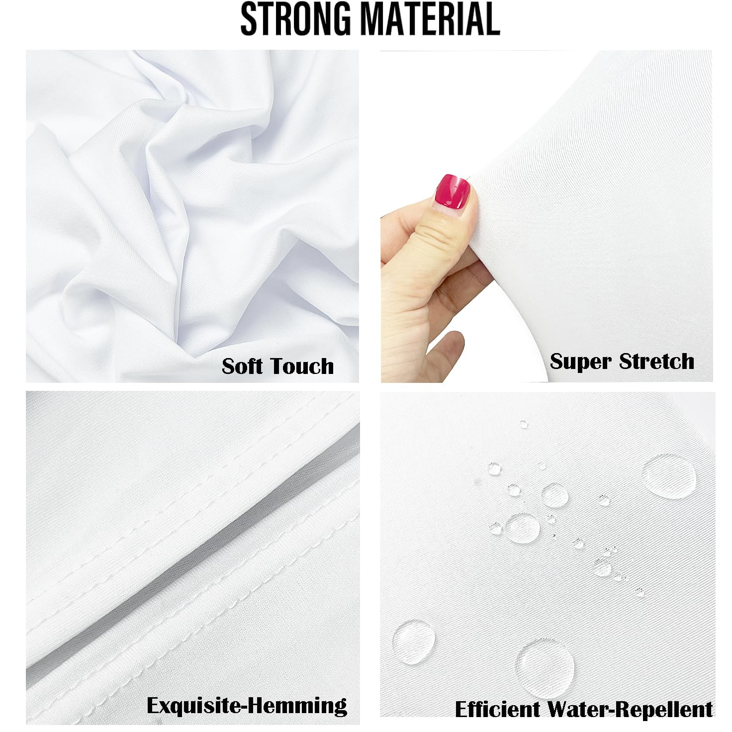 Maiangel white chair cover fits round-back folding chairs for party setups.