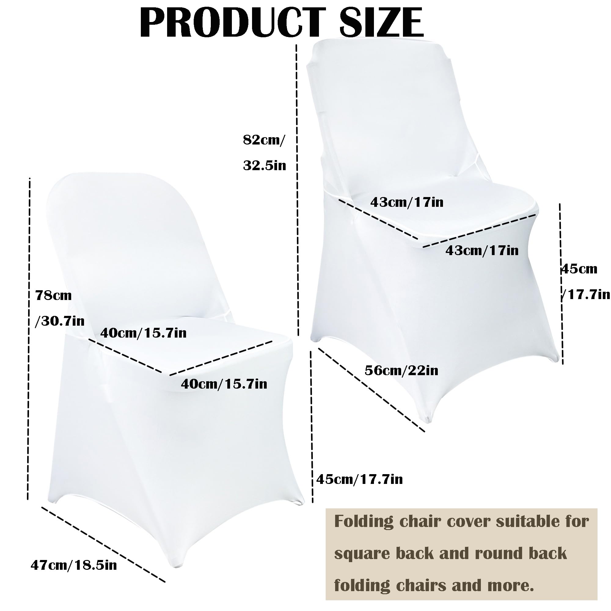 Maiangel white chair cover fits square-back folding chairs with reliable hold.