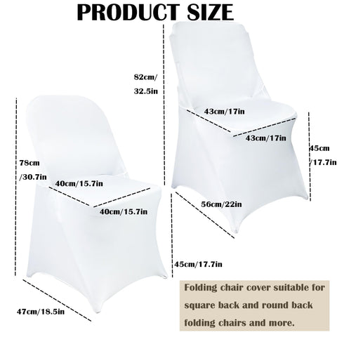 Maiangel white chair cover fits square-back folding chairs with reliable hold.