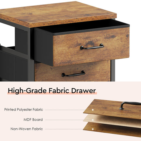 Durable steel frame and particleboard core give Maihail cabinet sturdy support.