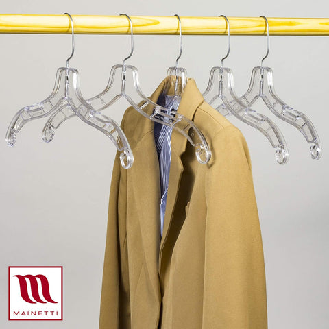 Mainetti 100-pack bulk hangers for home or retail organization.