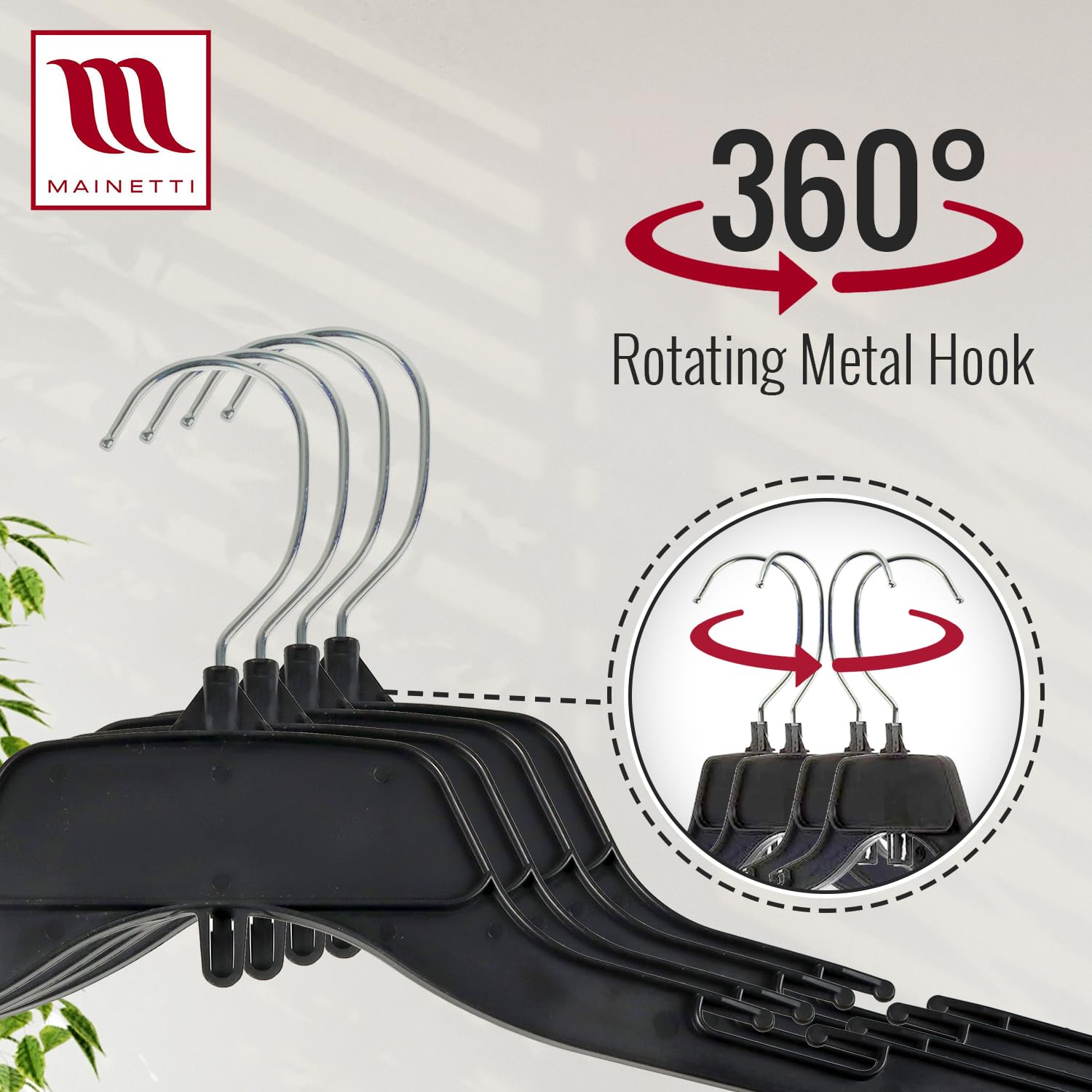 Mainetti durable plastic hanger supports daily wardrobe use