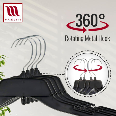 Mainetti durable plastic hanger supports daily wardrobe use