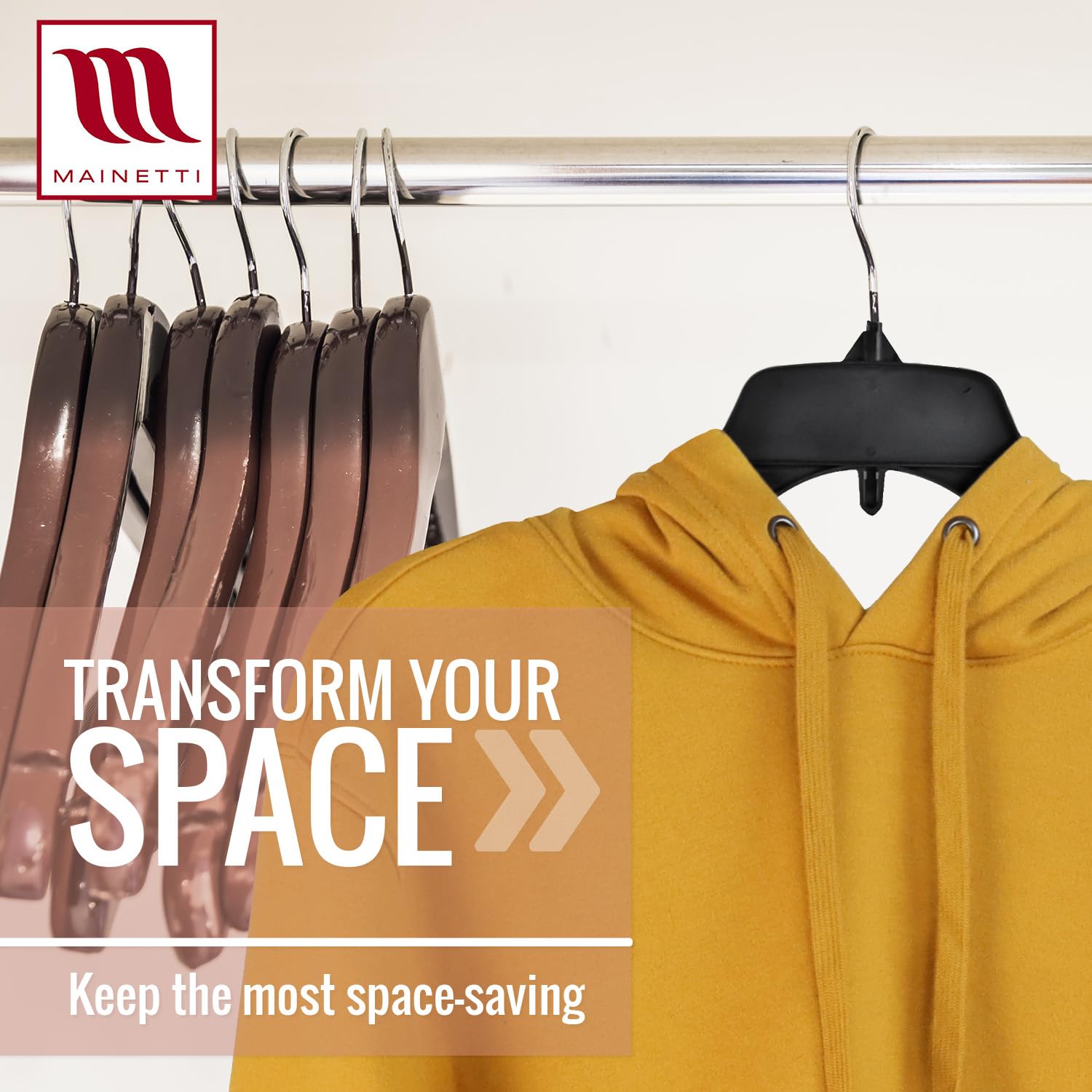 Mainetti uniform design creates a neat closet appearance