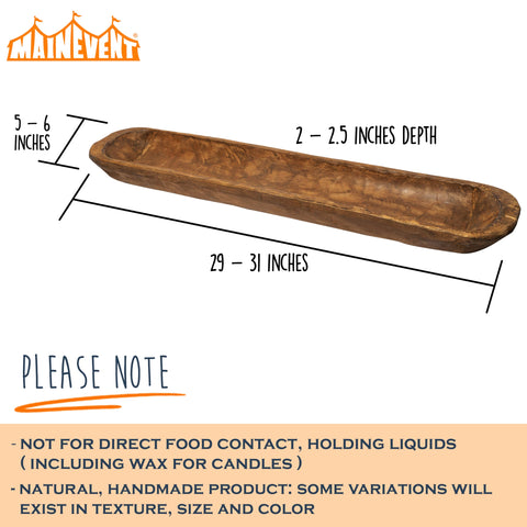 MAINEVENT Spanish oak finish dough bowl adds warm rustic charm.