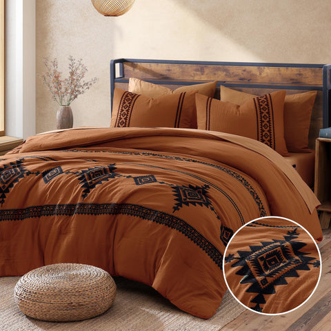 MaiRêve embroidery comforter close-up shows 3D pattern and soft texture.