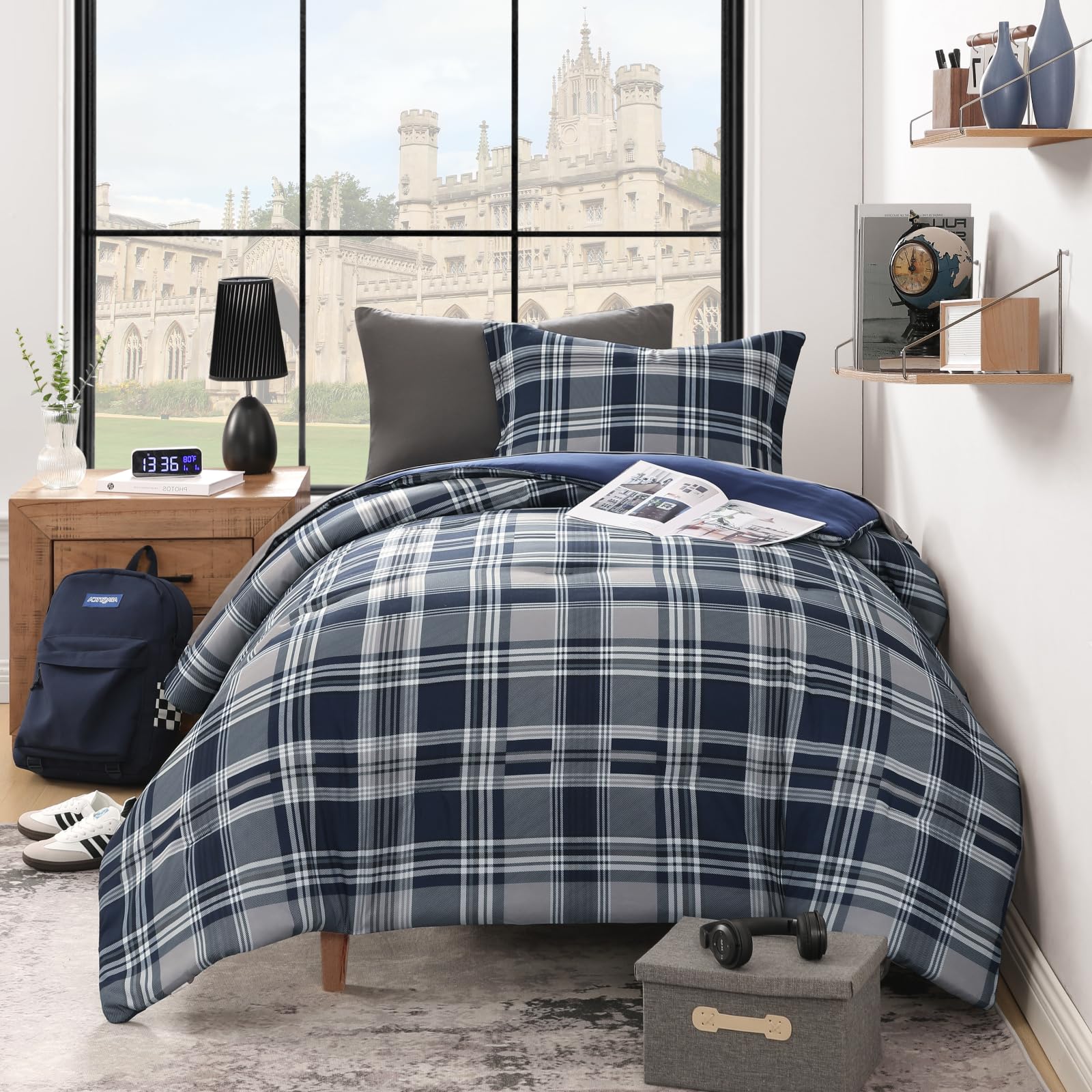 MaiRêve fitted sheet with pocket adds convenient storage for small items.