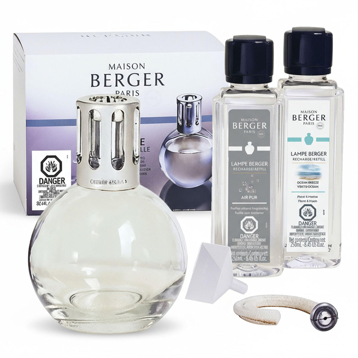 MAISON BERGER gift set with round lamp and refills for flameless fragrance