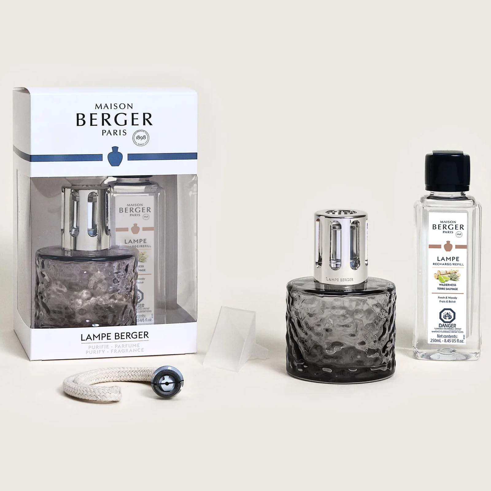 MAISON BERGER Mirage lamp diffusion covers up to 110 sq ft for even scent.