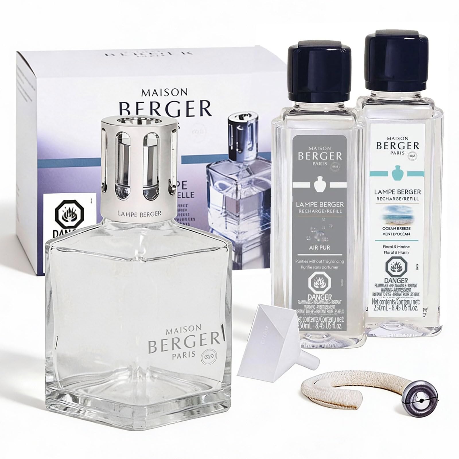 Maison Berger starter square diffuser with Ocean Breeze refill for refreshed air and fragrance
