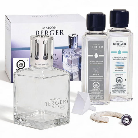 Maison Berger starter square diffuser with Ocean Breeze refill for refreshed air and fragrance
