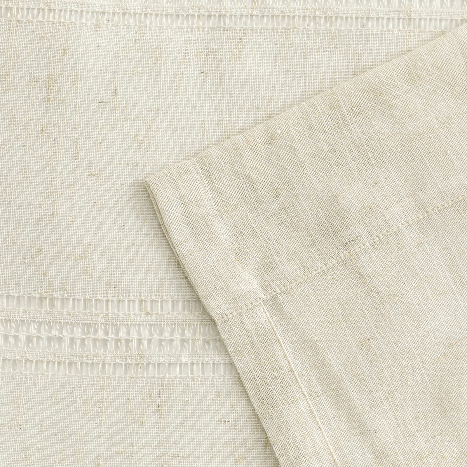 Maison Colette two-panel linen sheer curtain for kitchen and dining areas.