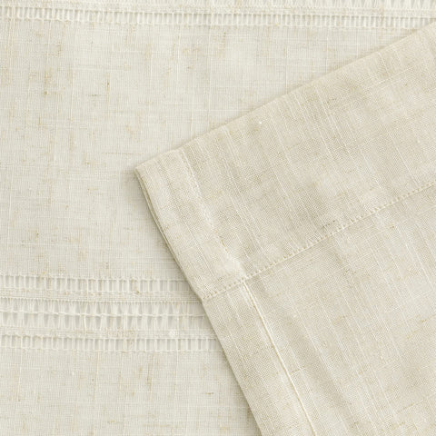 Maison Colette two-panel linen sheer curtain for kitchen and dining areas.