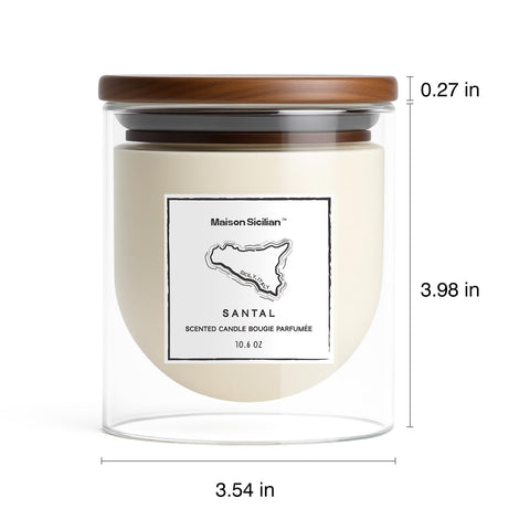 Maison Sicilian Tomato Leaf Candle in a dining room creating garden-inspired ambiance.