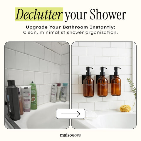 MAISONOVO amber 500ml bottles resist humidity, ideal for bathroom use