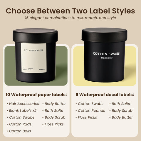 Maisonovo apothecary jar with included labels for easy organization.