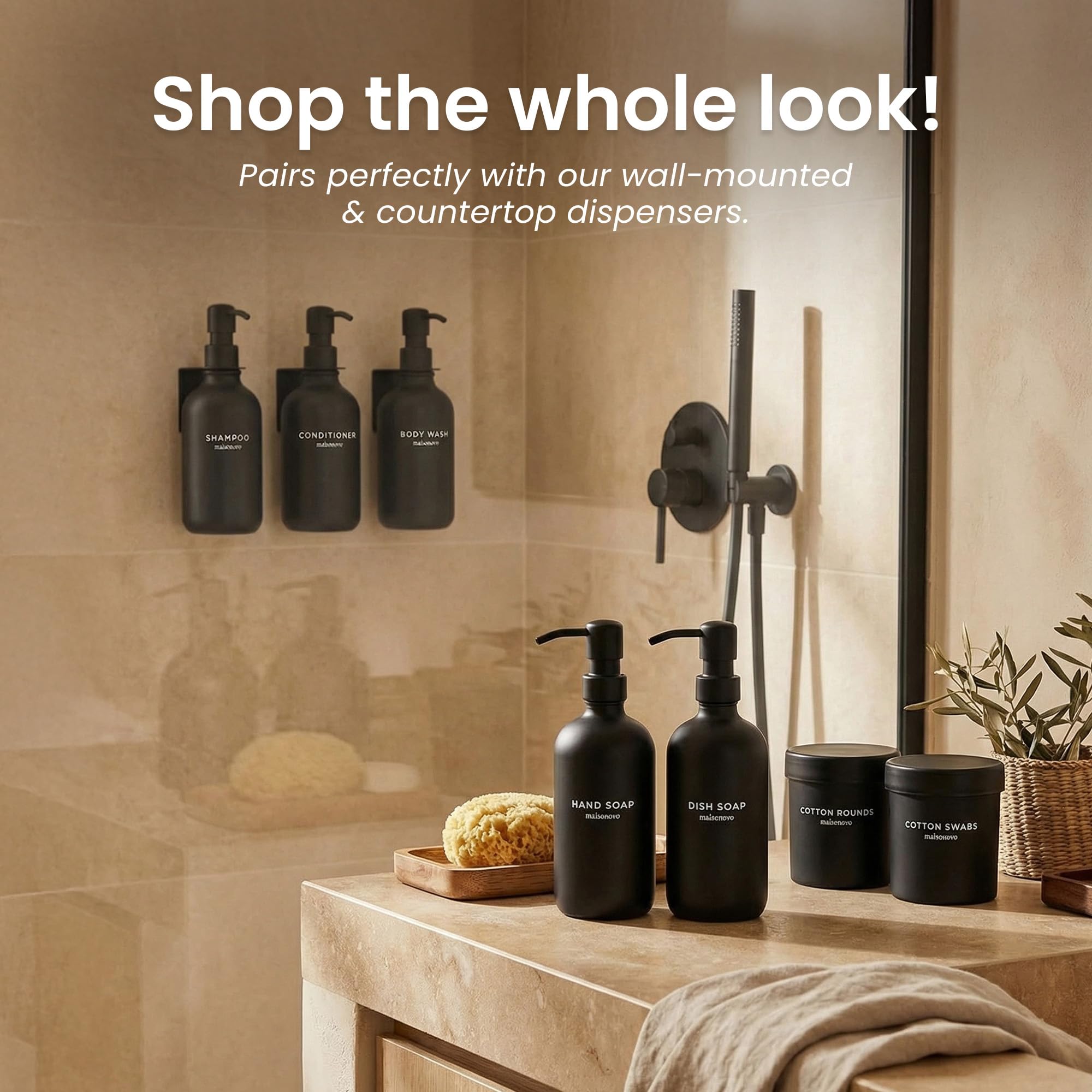 Maisonovo compact bathroom counter organization for tidy spaces.