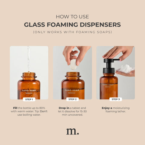 MAISONOVO dual-pack glass dispensers reduce plastic waste in daily use.