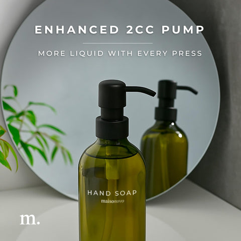 Sturdy ceramic tray base anchors dispensers and protects countertops.