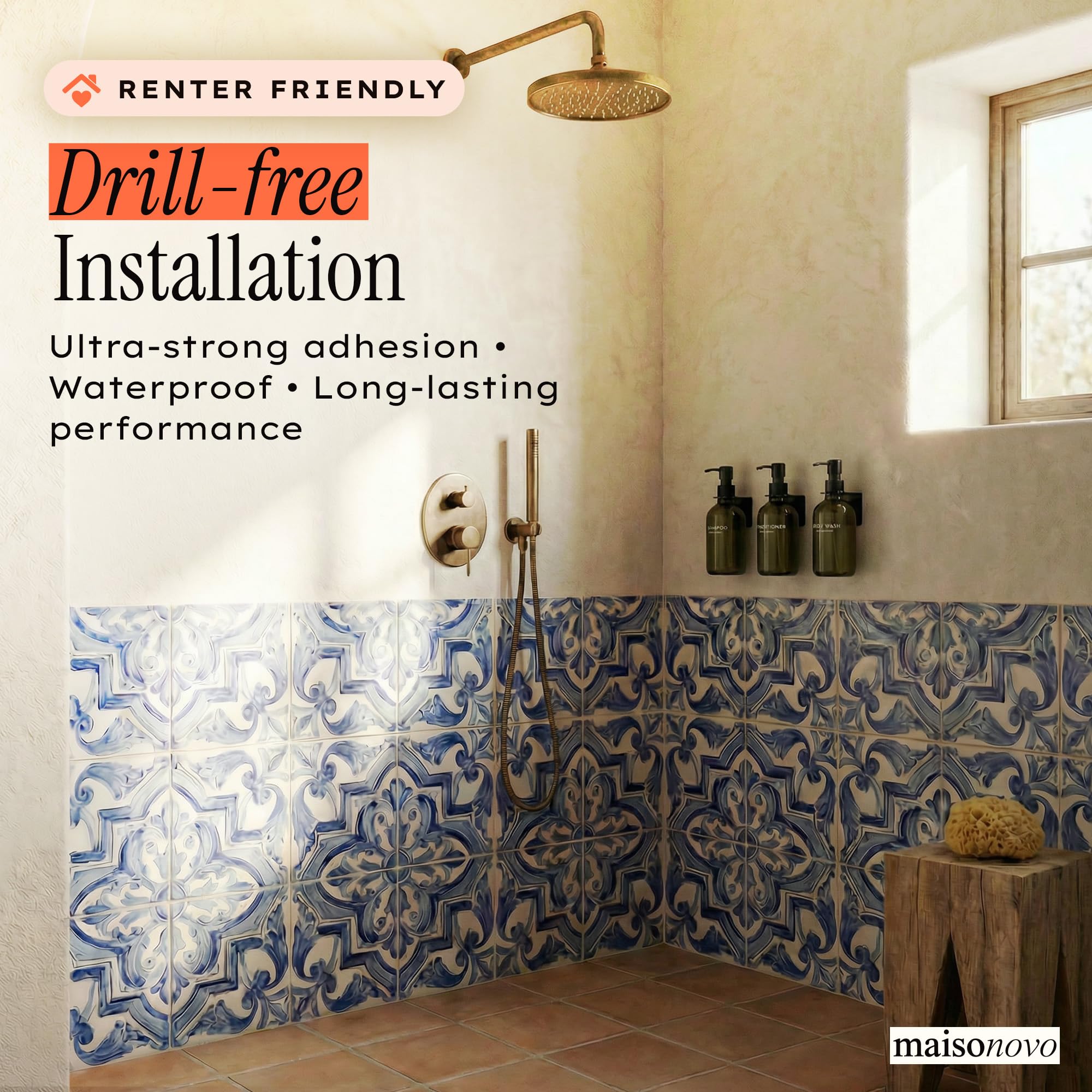 MAISONOVO waterproof labels stay legible in humid bathroom environments