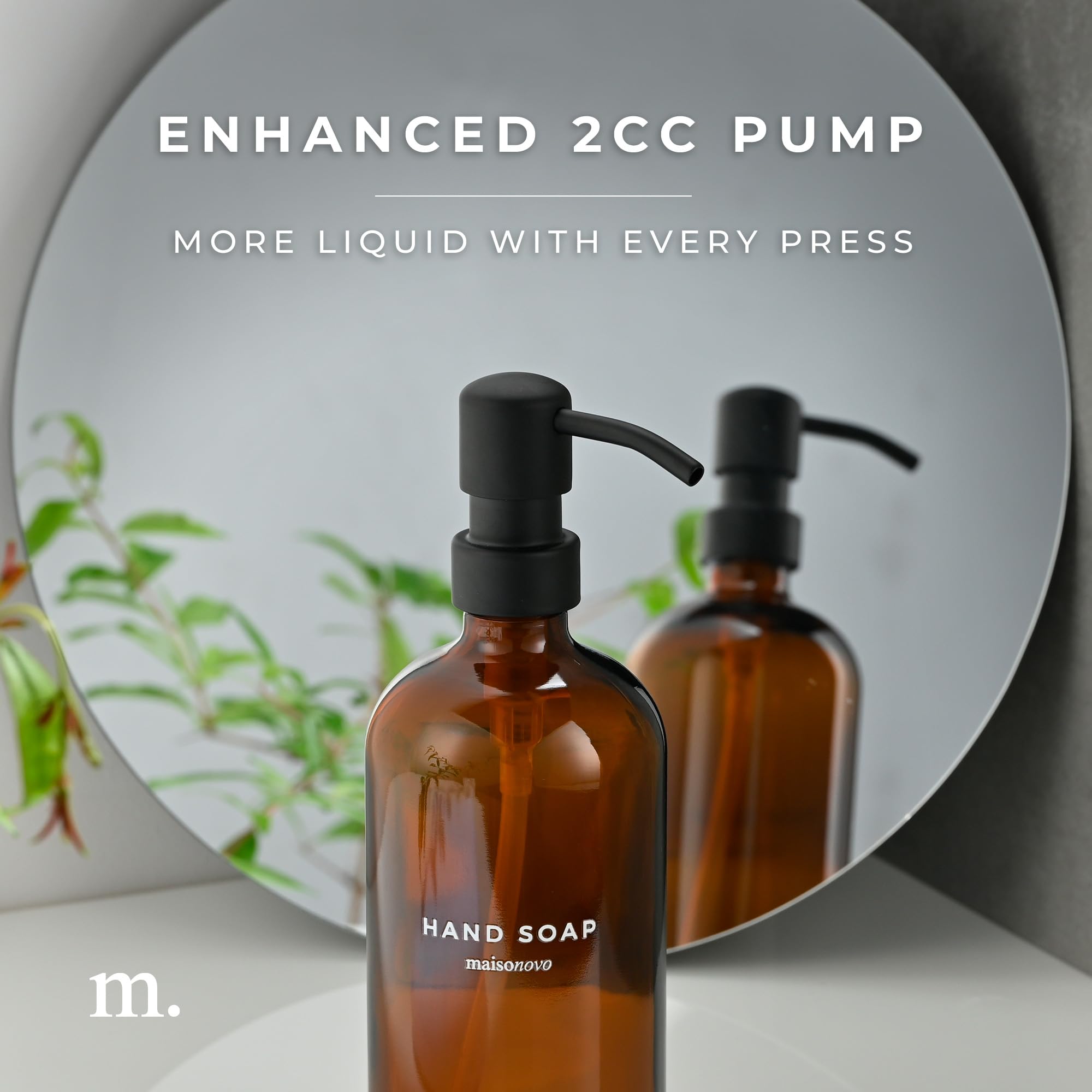 Maisonovo waterproof labels keep dispensers legible in busy spaces.