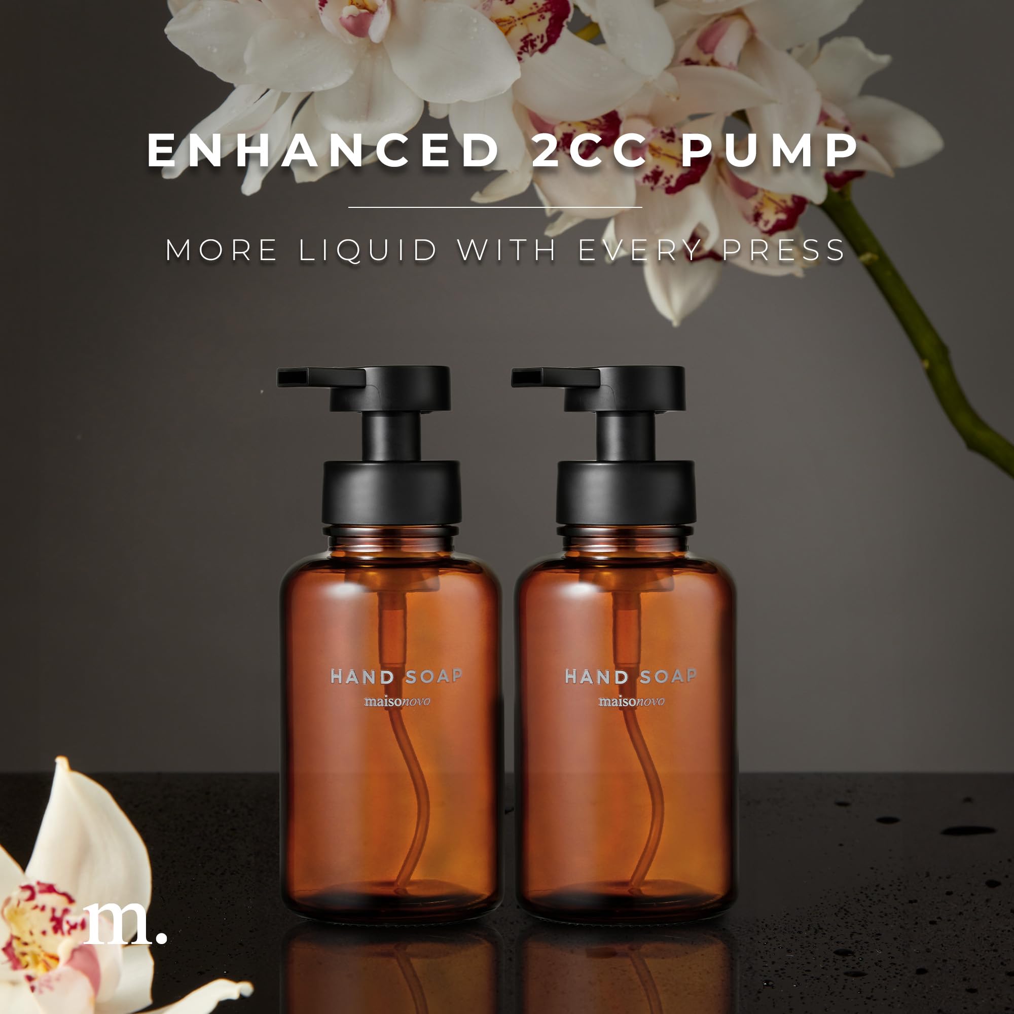 MAISONOVO wide bottleneck design enabling quick, spill-free refills.