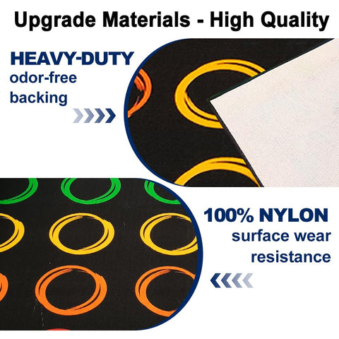 Soft polyester surface offers comfortable seating on MAISONRINA classroom rug.